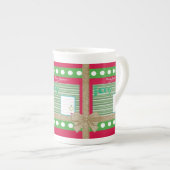 Frohe Weihnachten, Joy Red Bone China Tasse (Vorderseite Rechts)