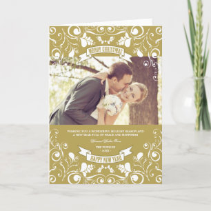 Frohe Weihnachten Jugendstil Floral Geblüht Foto