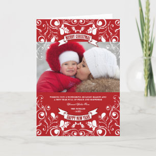 Frohe Weihnachten Jugendstil Floral Geblüht Foto