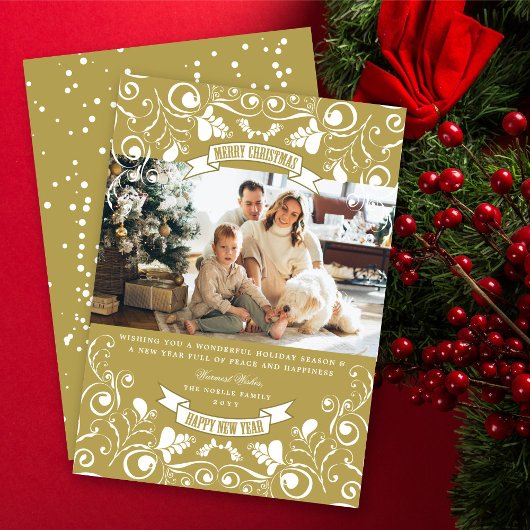 Frohe Weihnachten Jugendstil Floral Geblüht Foto