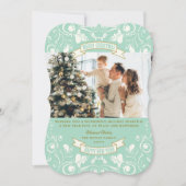 Frohe Weihnachten Jugendstil Floral Geblüht Foto (Vorderseite)