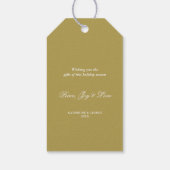 Frohe Weihnachten Jugendstil Floral Geblüht Foto Geschenkanhänger (Rückseite)