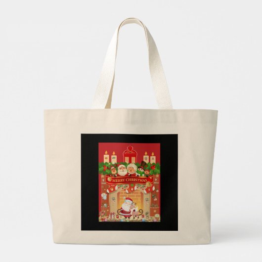 Frohe Weihnachten Jumbo Stoffbeutel (Rückseite)