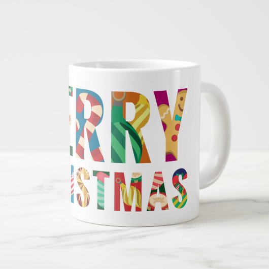 Frohe Weihnachten Jumbo-Tasse (Vorderseite Rechts)