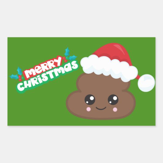 Frohe Weihnachten Kackte Emoji Stickers (Vorderseite)