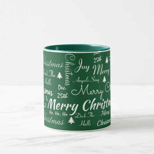Frohe Weihnachten Kaffee Grün Geschenk Cup Kakao-T Tasse (Zentrum)