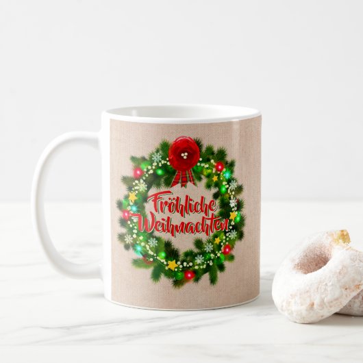 Frohe Weihnachten-Kaffeebecher Kaffeetasse (Mit Donut)