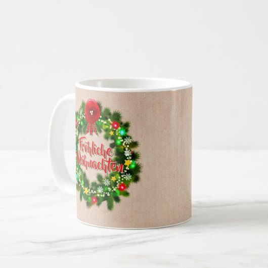 Frohe Weihnachten-Kaffeebecher Kaffeetasse (Vorderseite Links)