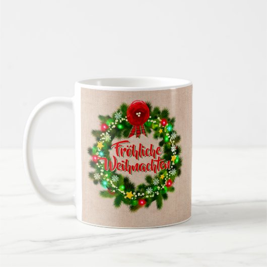 Frohe Weihnachten-Kaffeebecher Kaffeetasse (Links)