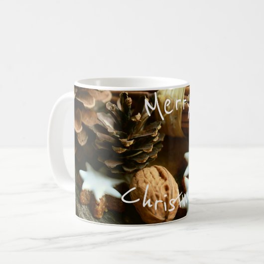 Frohe Weihnachten Kaffeetasse (Vorderseite Links)