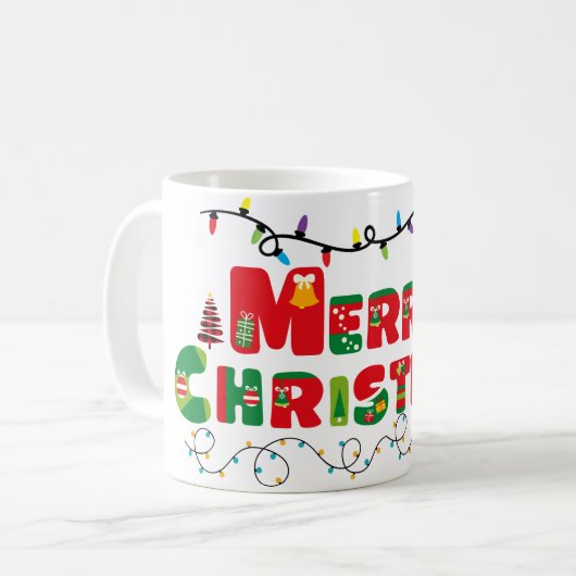 Frohe Weihnachten Kaffeetasse (Vorderseite Links)