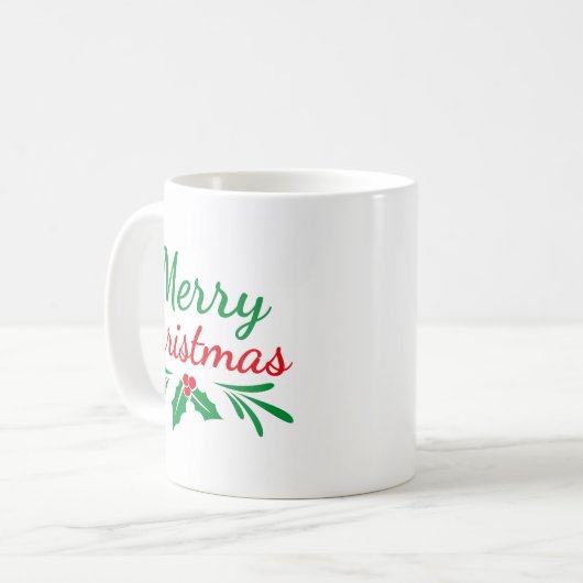 Frohe Weihnachten Kaffeetasse (Vorderseite Links)