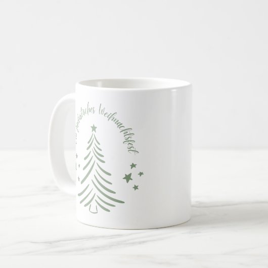 Frohe Weihnachten Kaffeetasse (Vorderseite Links)