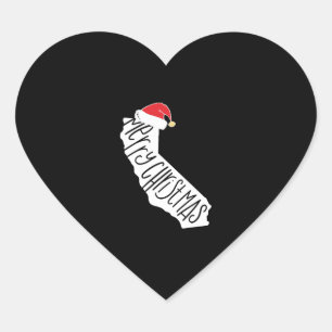 Frohe Weihnachten Kalifornien Herz-Aufkleber