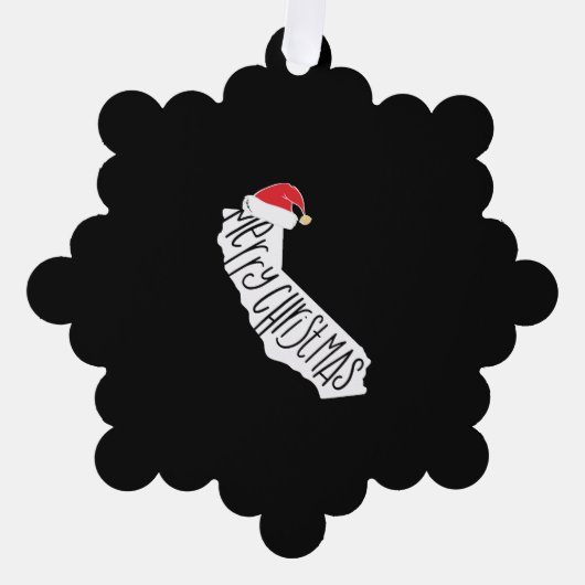 Frohe Weihnachten Kalifornien Ornament Karte (Vorderseite)