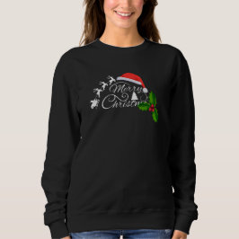 "Frohe Weihnachten" Kalligrafie mit Weihnachtsmann Sweatshirt