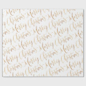 Frohe Weihnachten Kalligrafie Urlaub Gold Geschenkpapier (Flach)