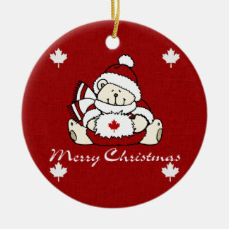 Frohe Weihnachten Kanada Bär Keramik Ornament