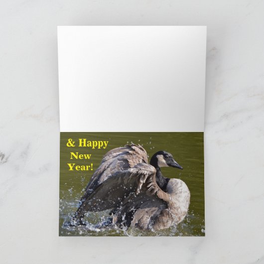 Frohe Weihnachten Kanada Gänse Landung auf dem Tei (Innenseite)