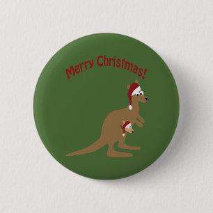 Frohe Weihnachten Kangaroos Button