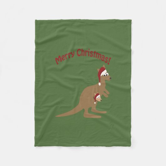 Frohe Weihnachten Kangaroos Fleecedecke (Vorderseite)