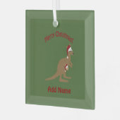 Frohe Weihnachten Kangaroos Ornament Aus Glas (Vorderseite links)
