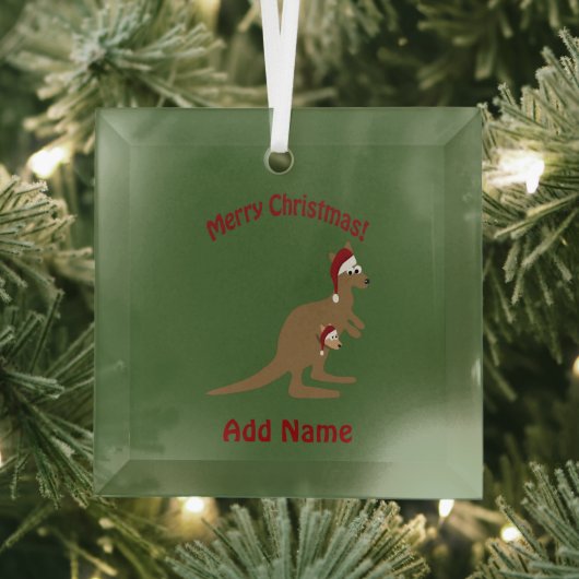 Frohe Weihnachten Kangaroos Ornament Aus Glas (Insitu)