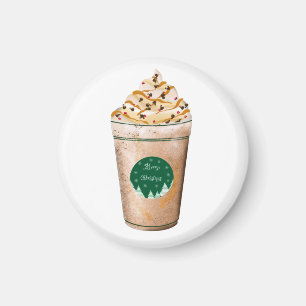 Frohe Weihnachten Karamell beträufelter Latte-Schl Magnet