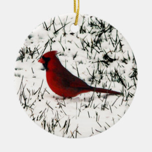 Frohe Weihnachten Kardinal Keramik Ornament