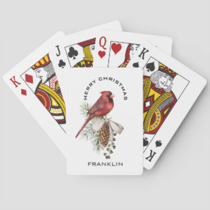 Frohe Weihnachten Kardinal & Pine Cone Weihnachten Spielkarten