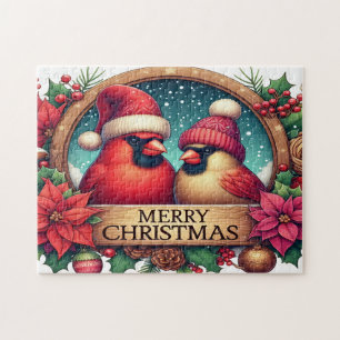 Frohe Weihnachten Kardinäle Puzzle