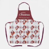Frohe Weihnachten Kariert Backen Crew Name Rot Schürze (Vorderseite)