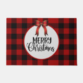 Frohe Weihnachten Kariert Doormat Fußmatte (Vorderseite)