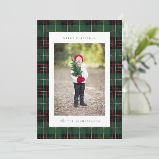 Frohe Weihnachten Kariert | FÜGEN SIE IHR FAMILIEN (Stehend Vorderseite)