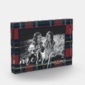 Frohe Weihnachten Kariert Red Custom Gift Foto Blo (Links)