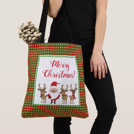 Frohe Weihnachten Kariert Red Green Weihnachtsmann Tasche