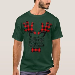 Frohe Weihnachten Kariert Reindeer T-Shirt