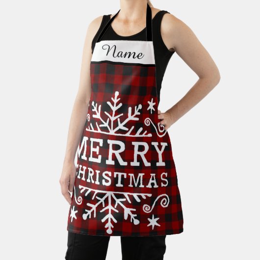 Frohe Weihnachten kariert Schürze (InSitu)