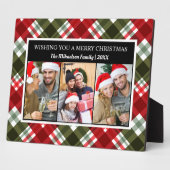 Frohe Weihnachten Kariert Tartan FotoCollage Fotoplatte (Seite)