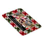 Frohe Weihnachten Kariert Tartan FotoCollage Magnet (Rechte Seite)