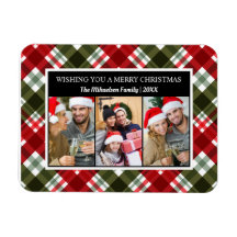 Frohe Weihnachten Kariert Tartan FotoCollage