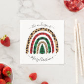 Frohe Weihnachten Kariert und Leopard Print Rainbo Serviette (Beispiel)