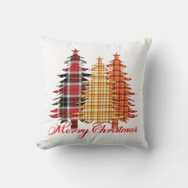 Frohe Weihnachten Karierte Bäume Urlaub Kissen