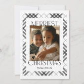 Frohe Weihnachten Karierte Fotokarte (Vorderseite)