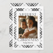 Frohe Weihnachten Karierte Fotokarte (Vorne/Hinten)