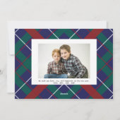 Frohe Weihnachten Karierte Fotokarte für den Urlau (Rückseite)