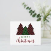 Frohe Weihnachten Karierte Muster Weihnachtsbaum (Stehend Vorderseite)