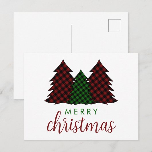 Frohe Weihnachten Karierte Muster Weihnachtsbaum (Vorne/Hinten)