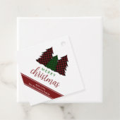 Frohe Weihnachten Karierte Muster Weihnachtsbaum Geschenkanhänger (Beispiel)