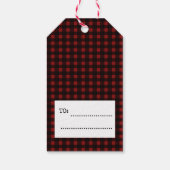 Frohe Weihnachten Karierte Muster Weihnachtsbaum Geschenkanhänger (Rückseite)